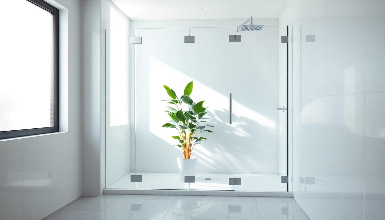 Showcase of shower screens semi frameless in a stylish modern bathroom capturing elegance and clarity.