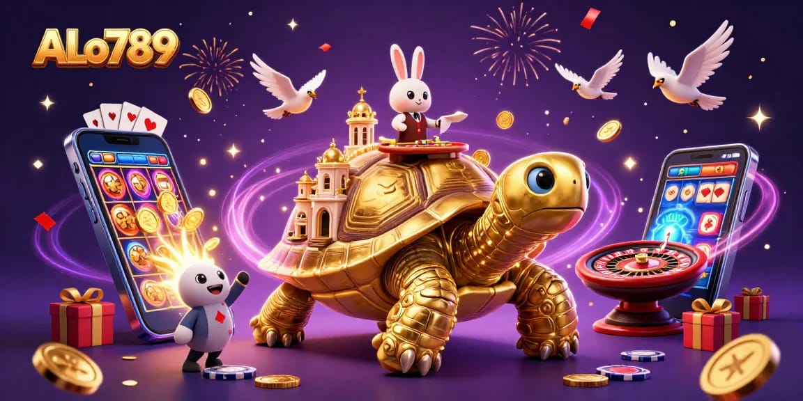 Engage in thrilling gameplay at ALo789 with a vibrant casino scene filled with excitement.