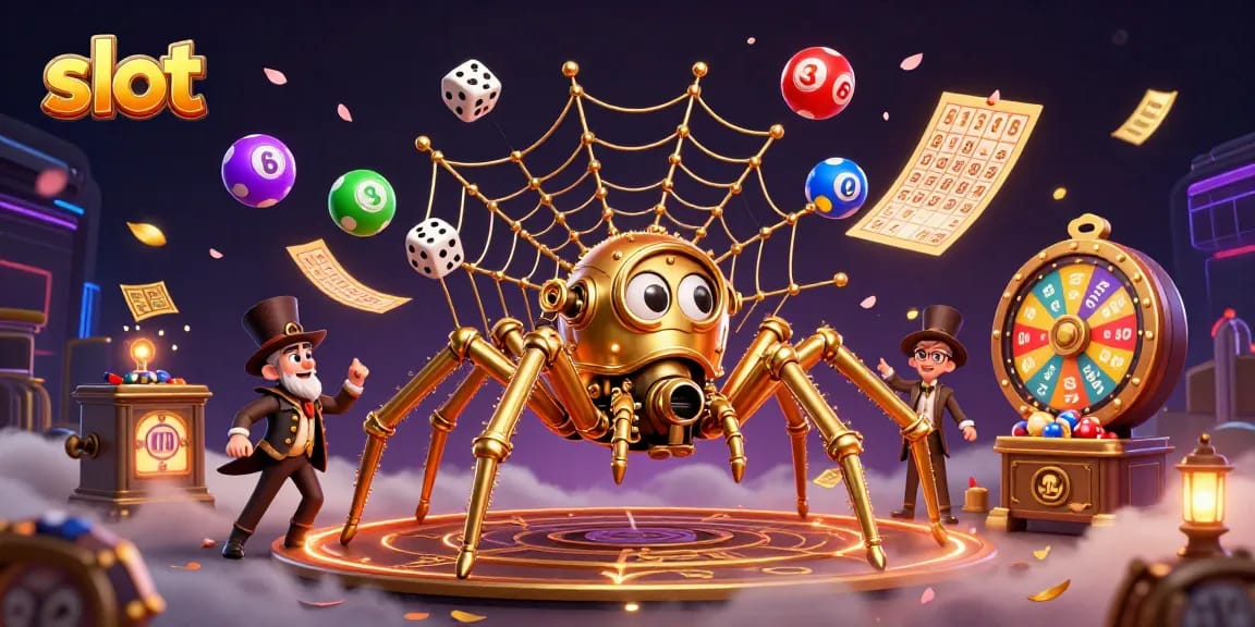 Engage in thrilling slot gaming with a vibrant scene featuring spinning reels and lucky symbols.