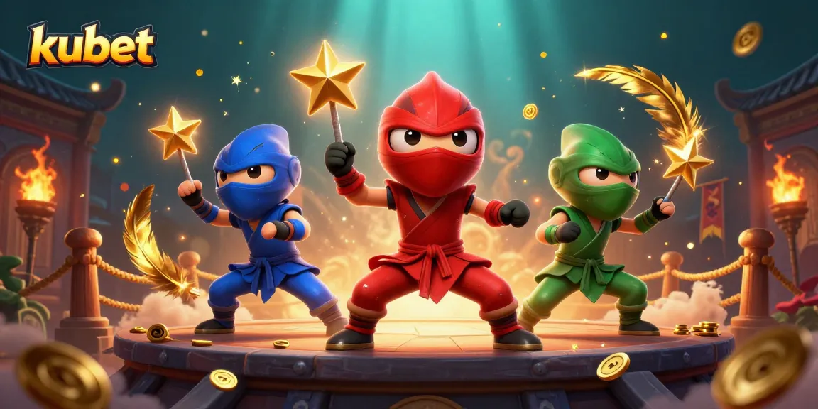 kubet gaming ninja chameleons showcase thrilling martial arts in a vibrant casino scene