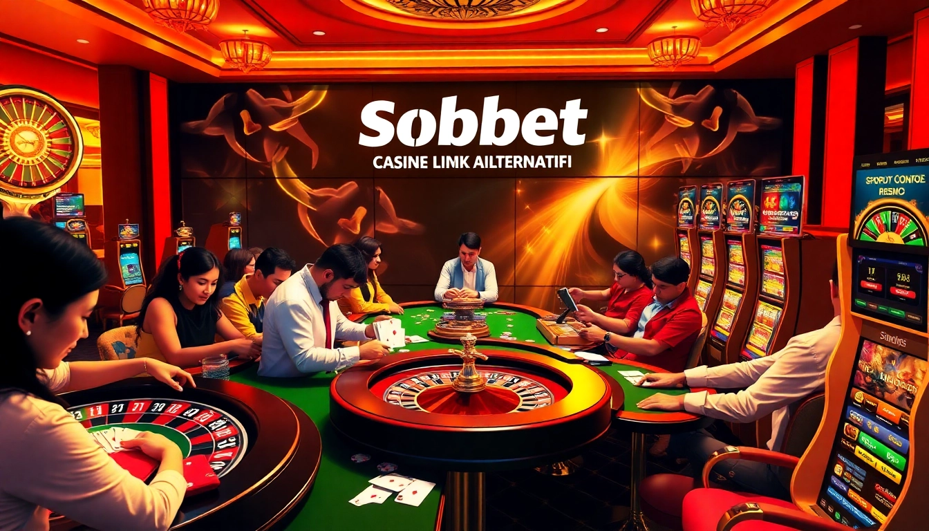 Experience the thrilling action at sbobet link alternatif with engaging games and vibrant casino scenes.