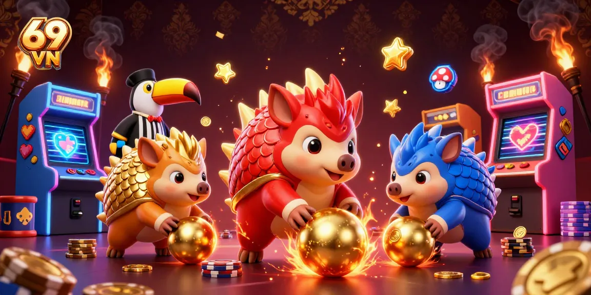 Experience high-octane gaming with 69 VN featuring cartoon pangolins and thrilling casino elements.