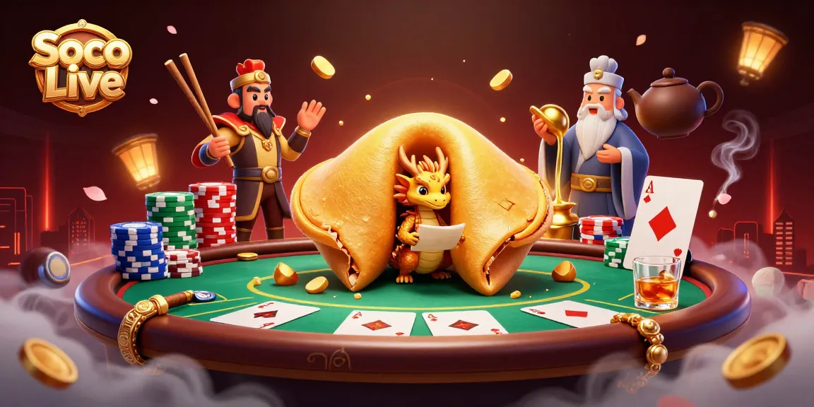 Soco Live engages viewers with a vibrant 3D illustration featuring a dragon, gold, and poker elements.