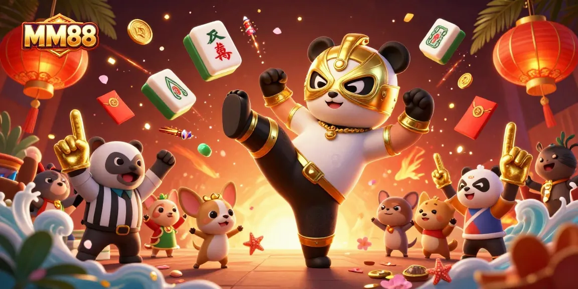Experience thrilling action at MM88 with colorful 3D characters and gaming elements in a vibrant casino atmosphere.