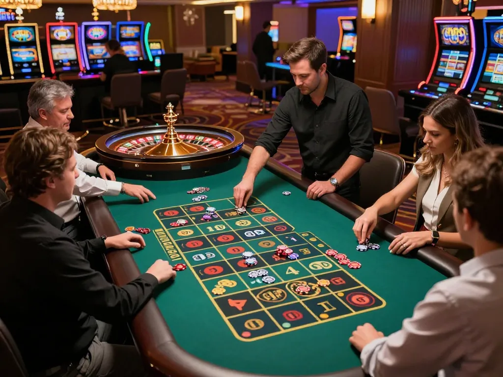 Players experience the thrill of betting at CM88's exciting roulette game with vibrant chips and a spinning wheel.