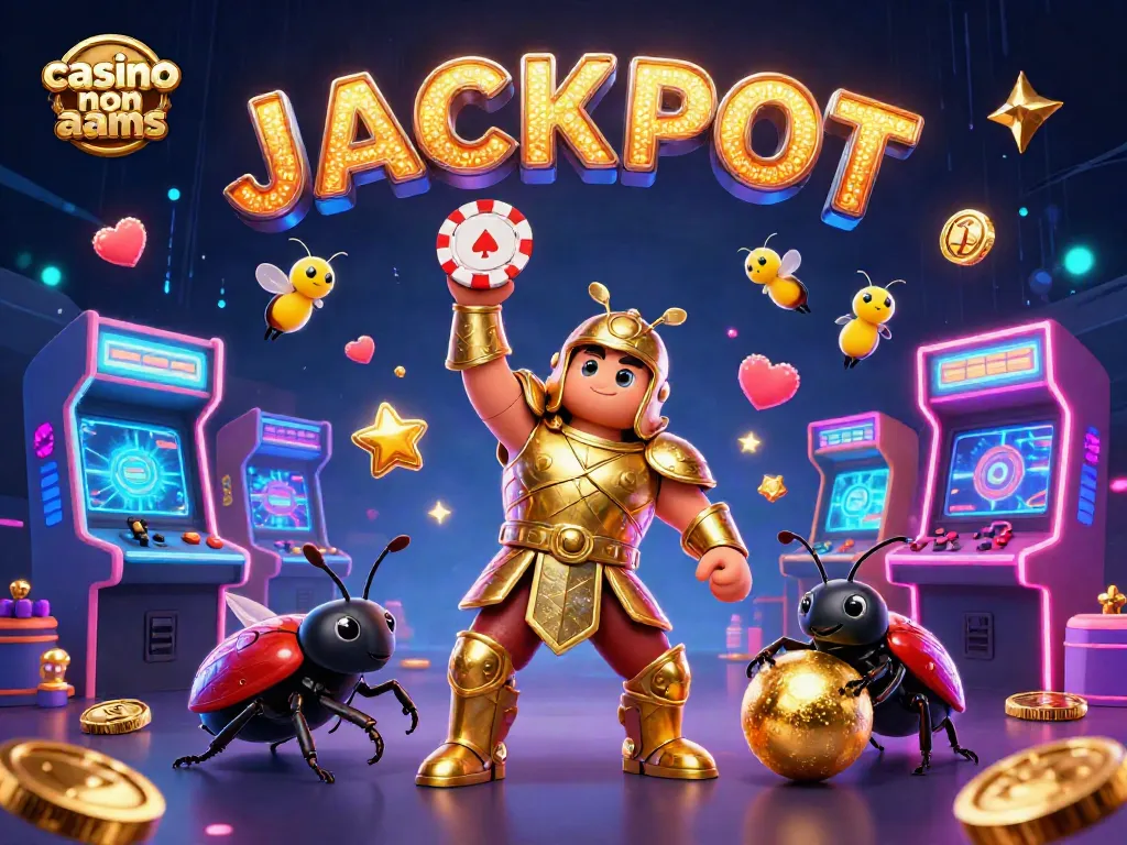 Giocatori vivono l'emozione nei casino non AAMS, circondati da luci e animazioni vivaci.