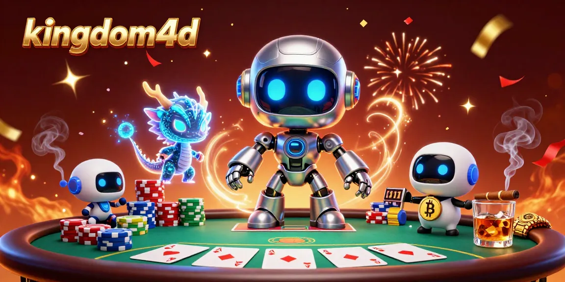 Taruhan online di kingdom4d: robot cyberpunk dan dargon holografik menemani permainan poker