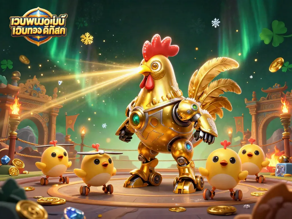 เล่น เว็บพนันออนไลน์ เว็บตรง ดีที่สุด กับหุ่นยนต์ไก่ทองคำในคาสิโนแนวตั้ง
