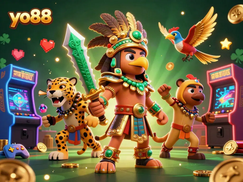 Join the thrilling action at yo88 as the Aztec eagle warrior faces off against casino games
