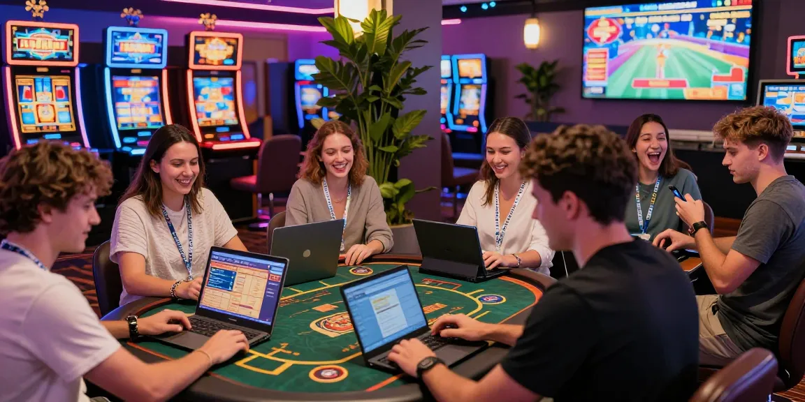 Exciting gameplay at non UK casinos with diverse players enjoying modern gaming experiences.