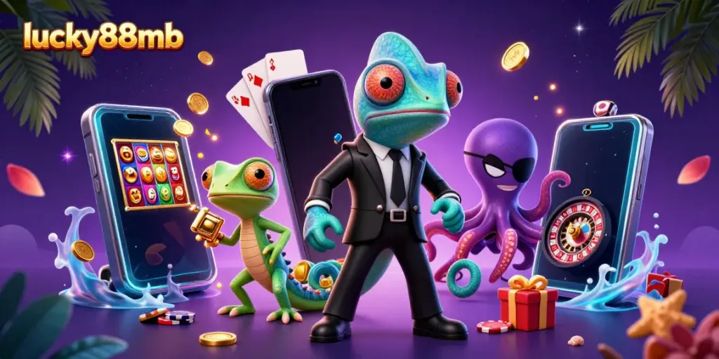 Engage with the thrilling atmosphere of lucky88mb casino featuring a secret agent chameleon, tech genius gecko, and octopus.