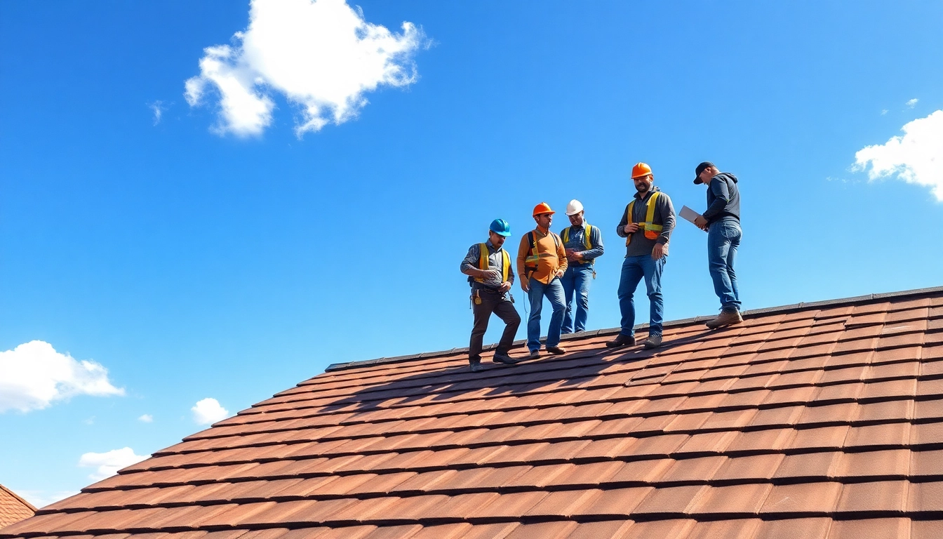 Rooftop inspection by a professional roofing company team ensuring quality and safety.