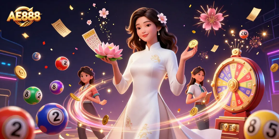 Engage in thrilling AE888 action with dynamic lottery elements and vibrant visuals.
