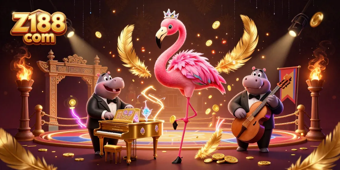 Experience the thrill at Z188 com with vibrant 3D casino scene showcasing lively characters and dynamic gaming elements.