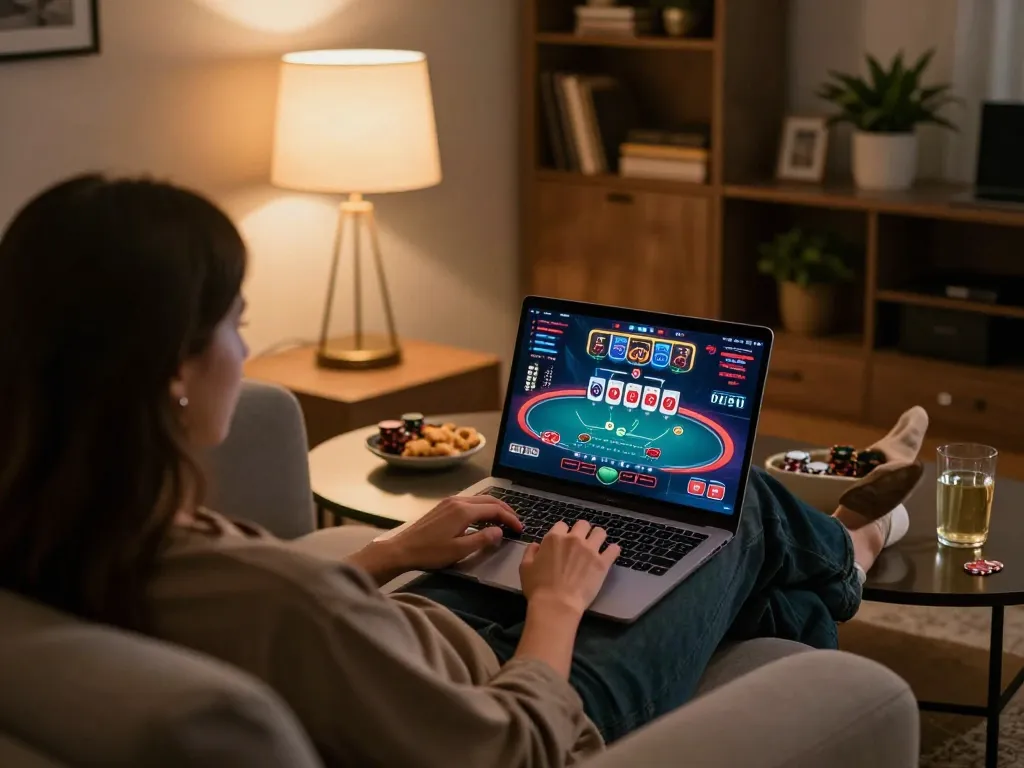 Experience 98win poker gameplay from the comfort of home with a cozy setting