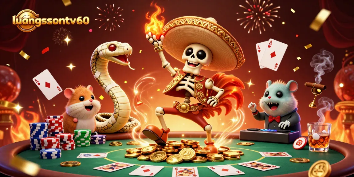 Experience the thrill of gambling with luongsontv60's vibrant 3D characters and casino elements.