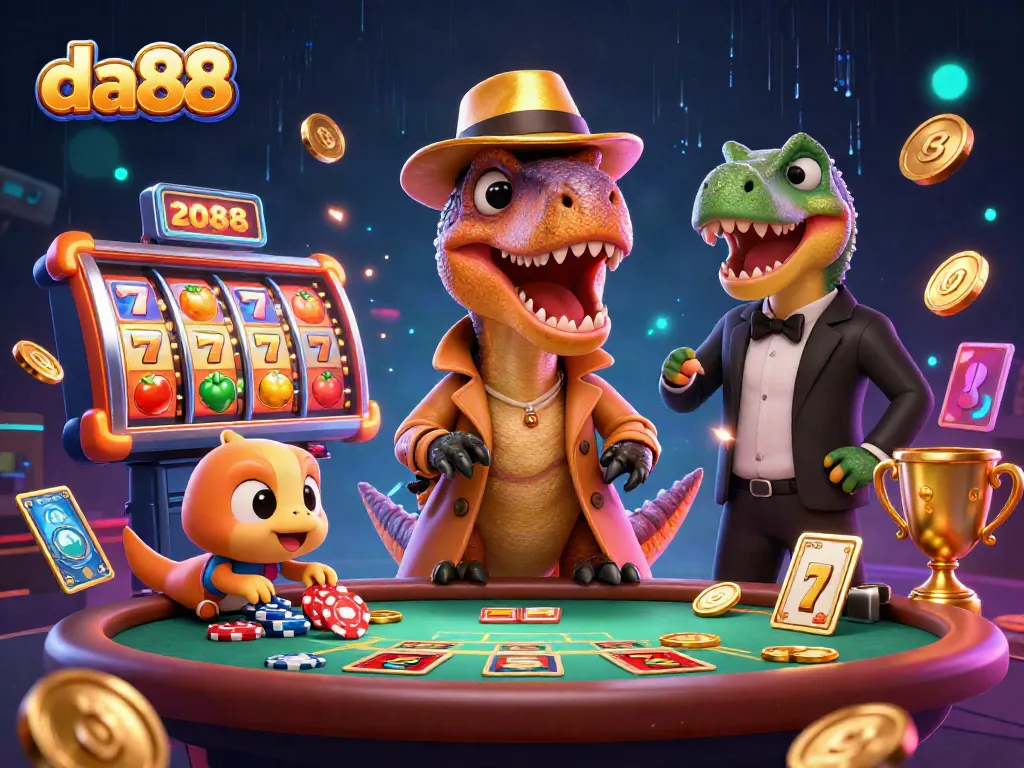 Experience thrilling slot games at da88 with lively 3D characters and dynamic casino elements.