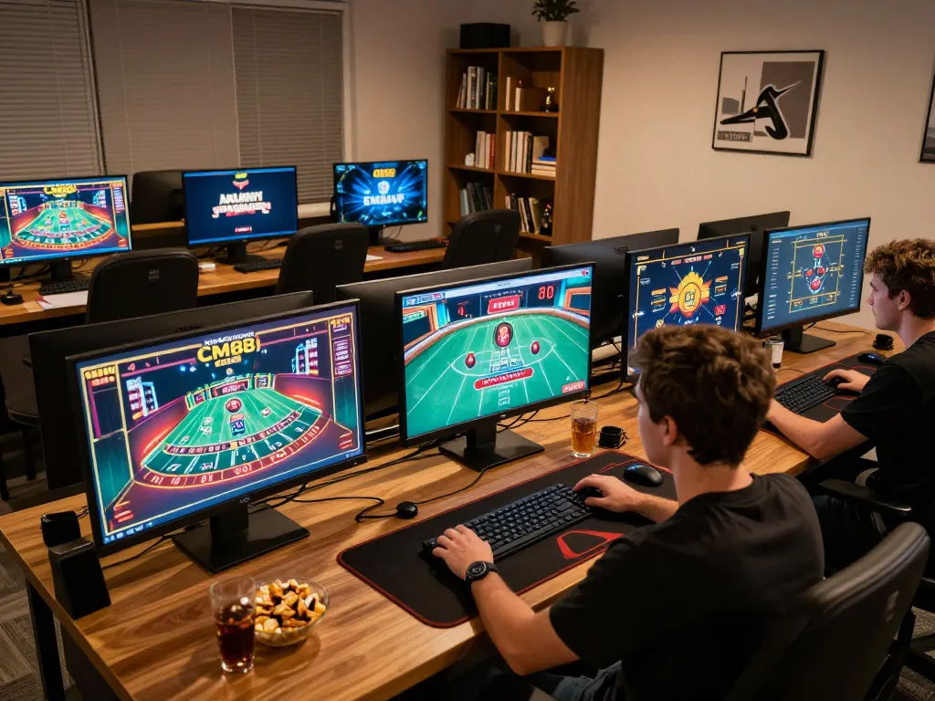 Caught in the action at CM88 online casino, a player enjoys a live dealer game on multiple screens.