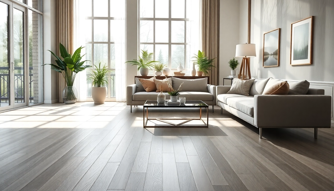 Showcasing a luxurious lvp floor in a stylish living room with natural lighting.