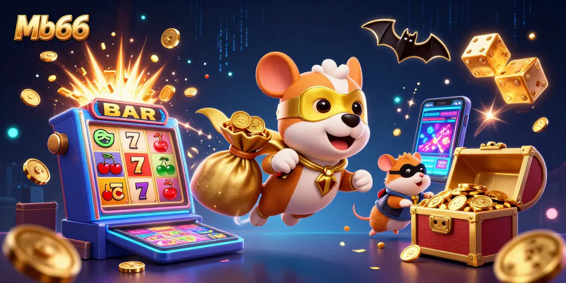 Mb66 superhero dog flies while showcasing casino excitement through jackpots and games.