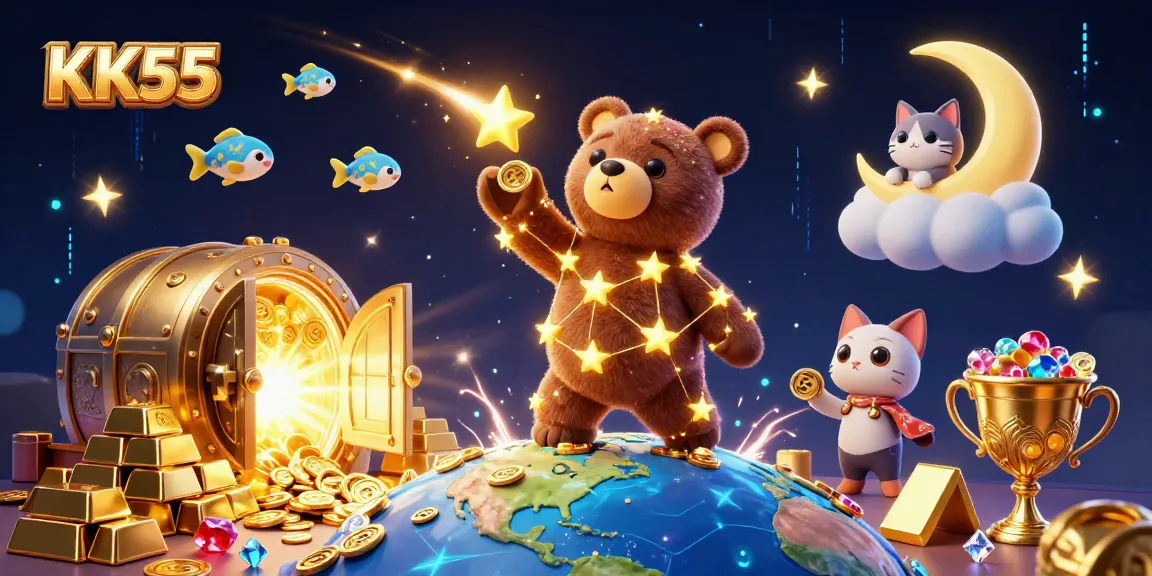Experience the thrill of playing at KK55, where constellation bears and treasures abound!