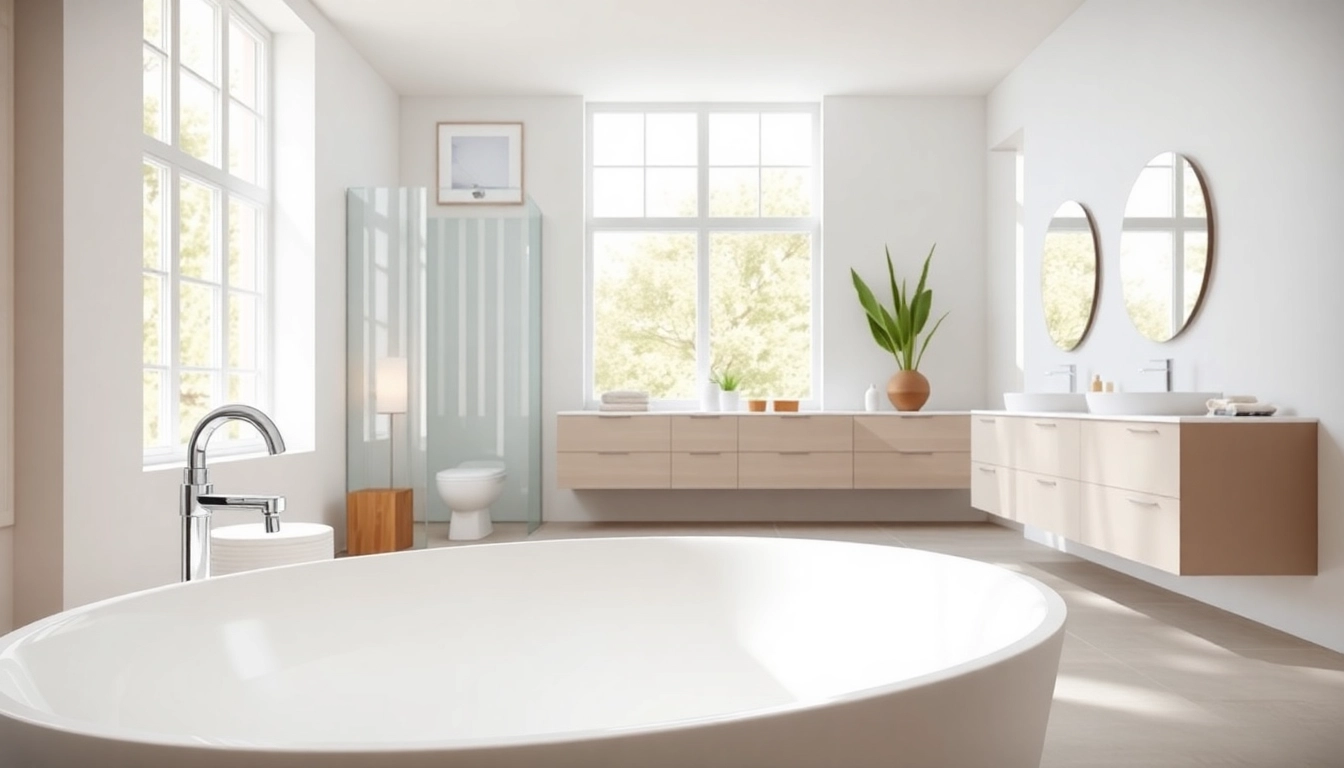 Beleuchtung hochwertiger sonni sanitär Produkte in einem modernen Badezimmer-Setup.