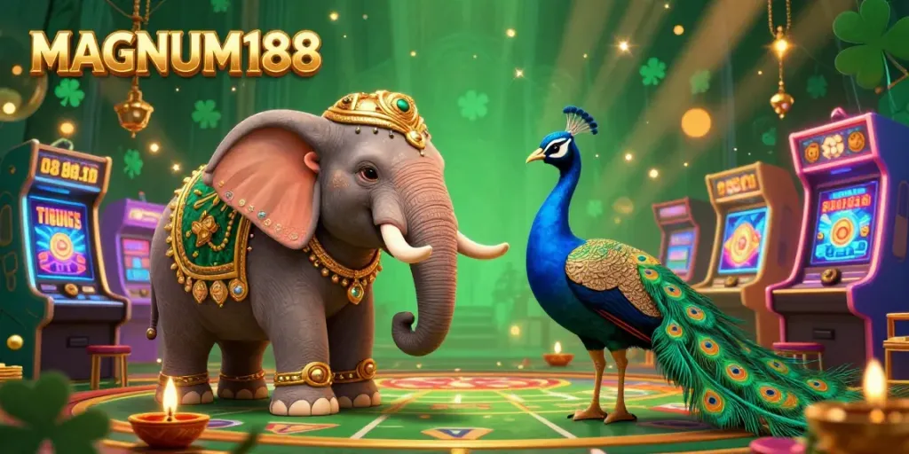Play exciting slots at MAGNUM188 with engaging visuals of winning moments, vibrant themes, and dynamic game elements.