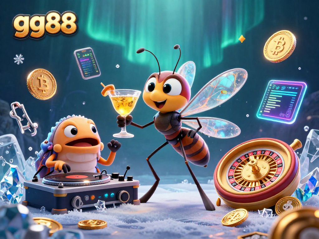 Engage in the vibrant world of gg88 featuring casino-themed characters and crypto elements.