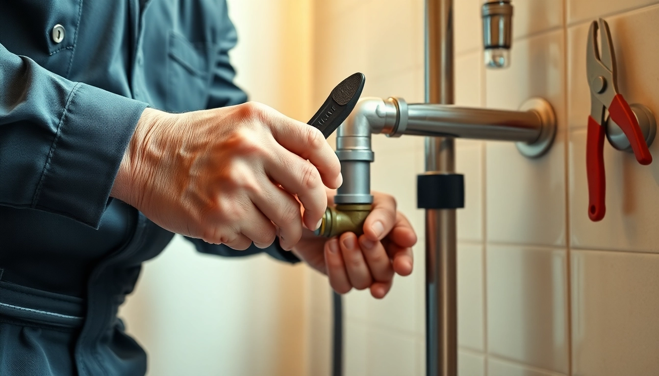Efficient plumber near me repairing pipes in a bathroom setting.