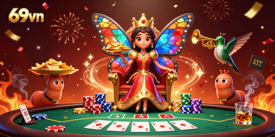 Experience winning strategies at 69vn with an engaging 3D casino-themed illustration.