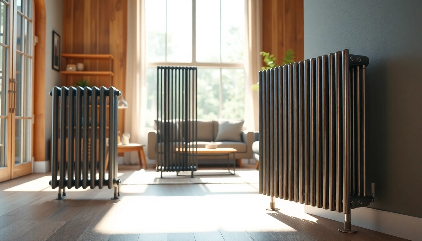 Heizkörper kaufen: Elegante moderne Heizkörper in einem gemütlichen Wohnzimmer-Setting.