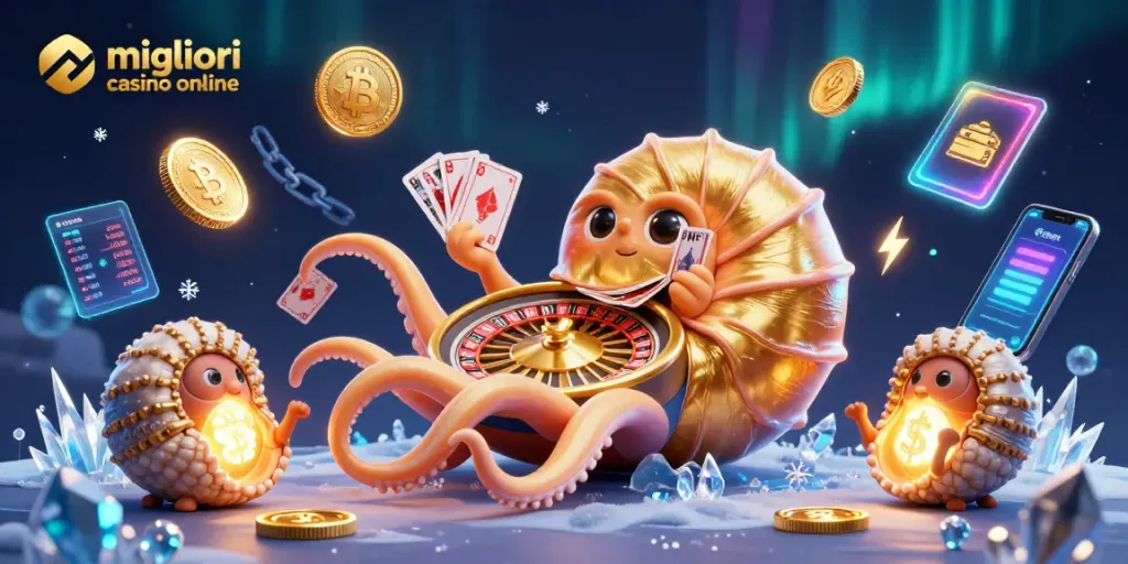 Gioca nei migliori casino online con una vivace illustrazione 3D di un nautilus che gira alla roulette.