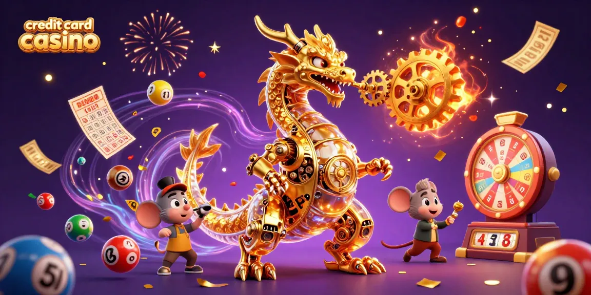 Engage in winning strategies at credit card casinos with vibrant gaming elements and a dynamic scene.