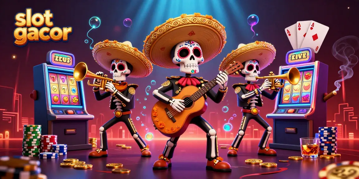 Experience thrilling slot gacor excitement with vibrant characters and game elements in a lively casino scene.