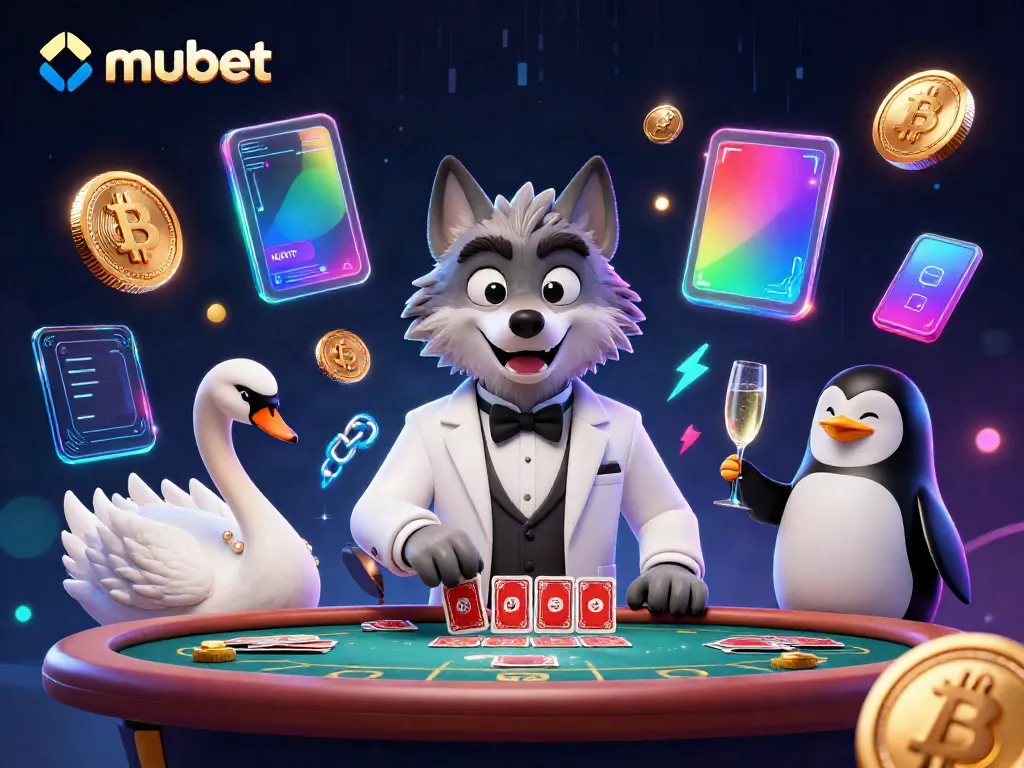 Engage with mubet's vibrant online gaming experience featuring cartoon characters at a lively baccarat table.