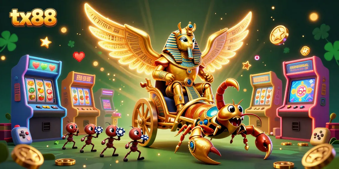 Experience thrilling gaming action at tx88 with vibrant 3D casino elements and characters.