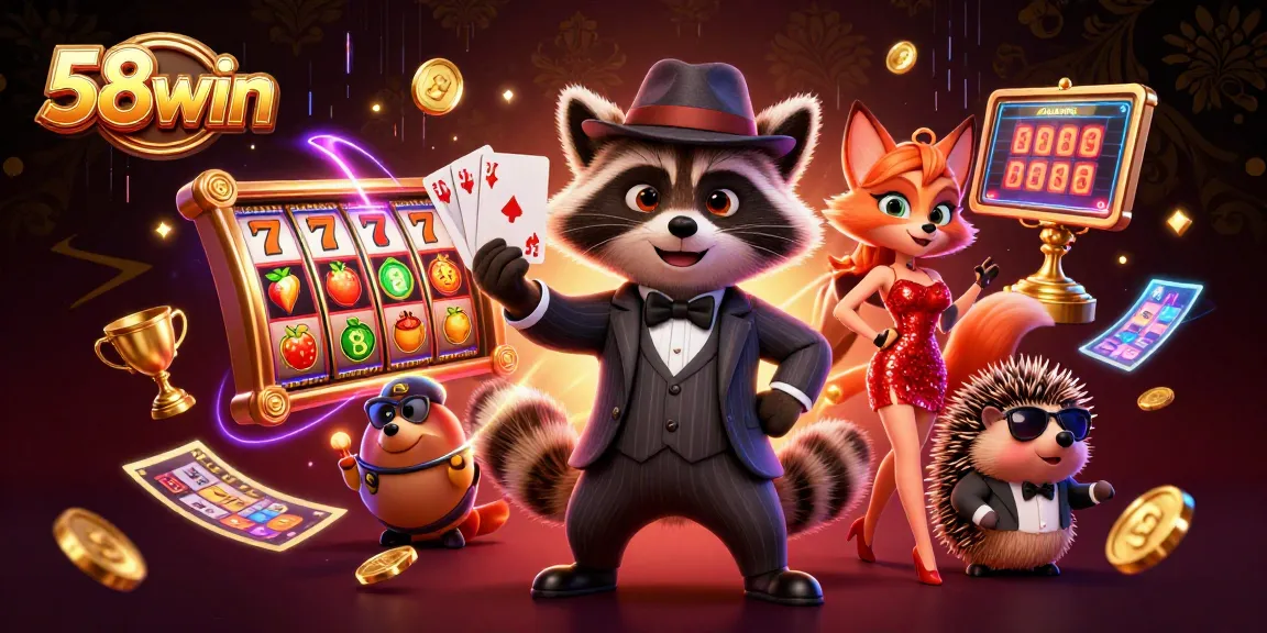 Enjoy the vibrant 58win experience with dynamic gambling characters and exciting casino elements.