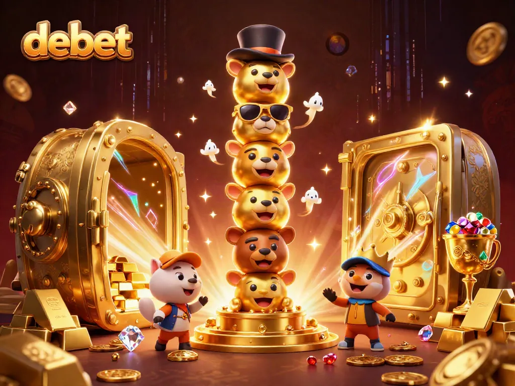 Win big at debet with a vibrant casino illustration showcasing game elements and excitement.