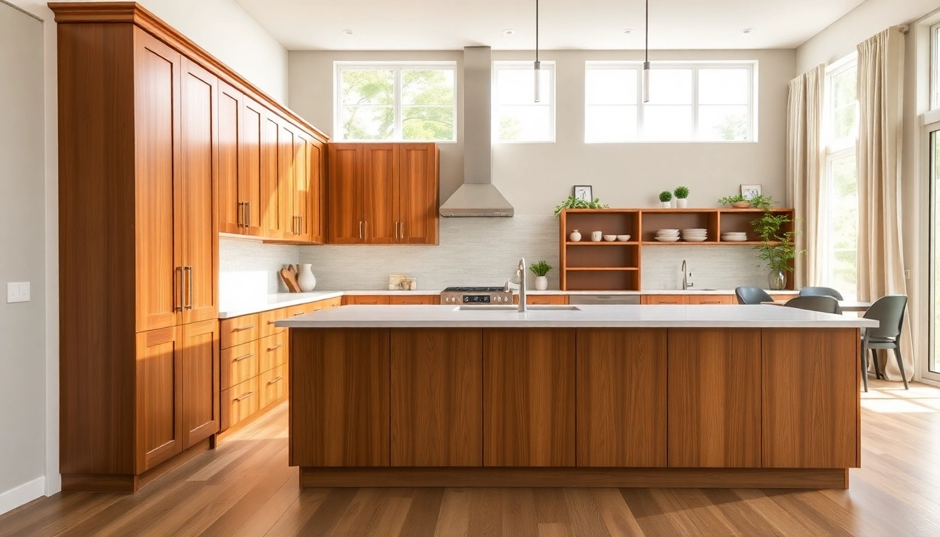 Stunning Cabinet Refacing Clearwater FL creating a fresh kitchen look with glossy surfaces and inviting ambiance.