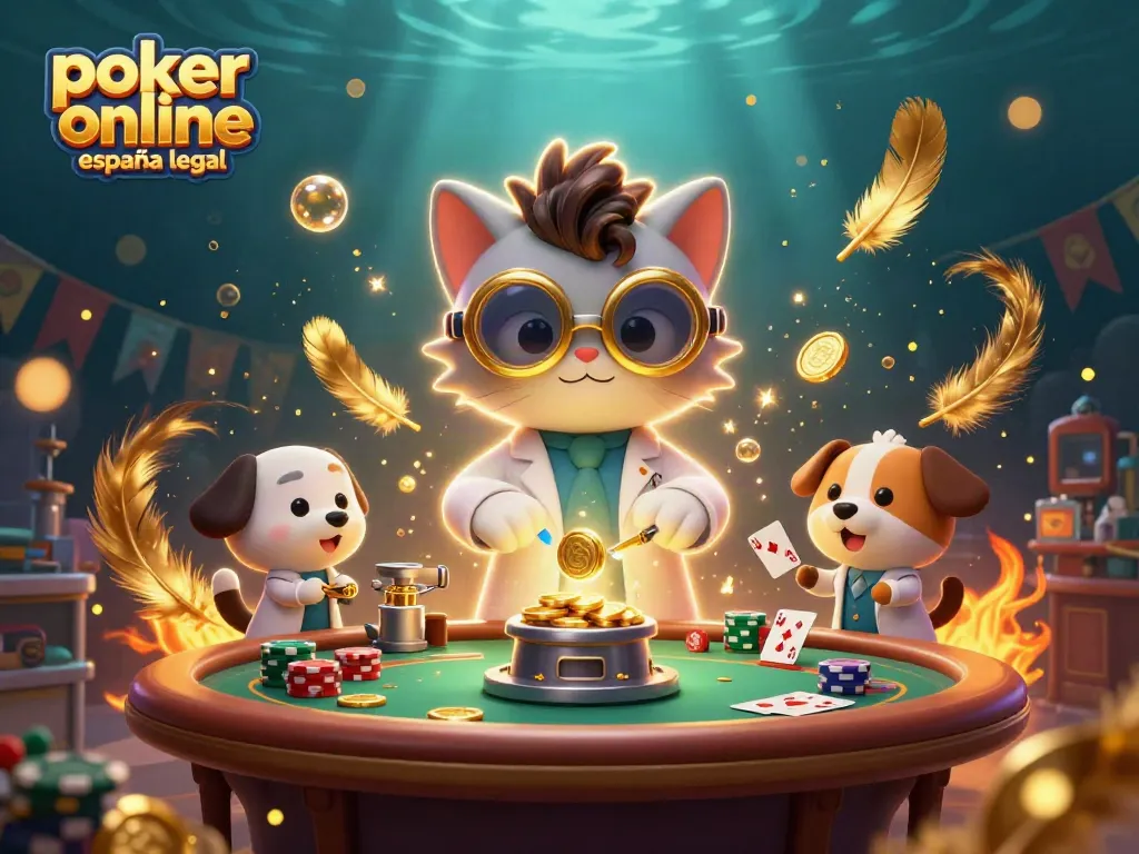 Juega al póker online en España legal con estrategias en una escena vibrante y llena de acción.