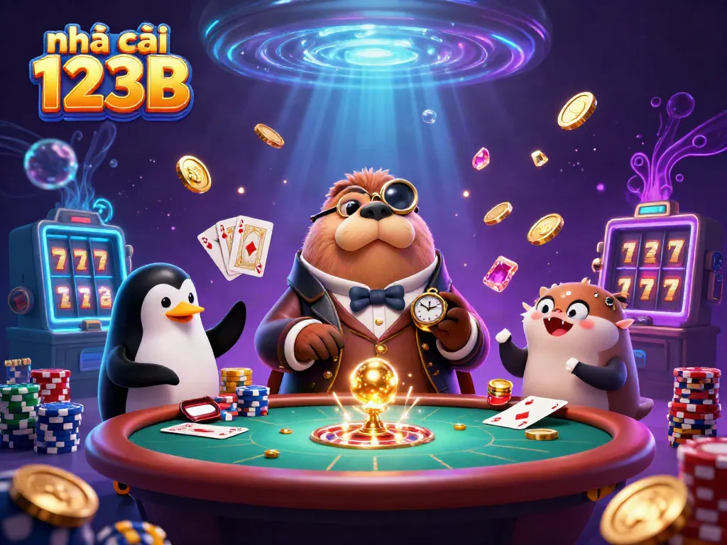 Play exciting underwater poker with nhà cái 123B's fun characters like a walrus and pufferfish in a vibrant fantasy.