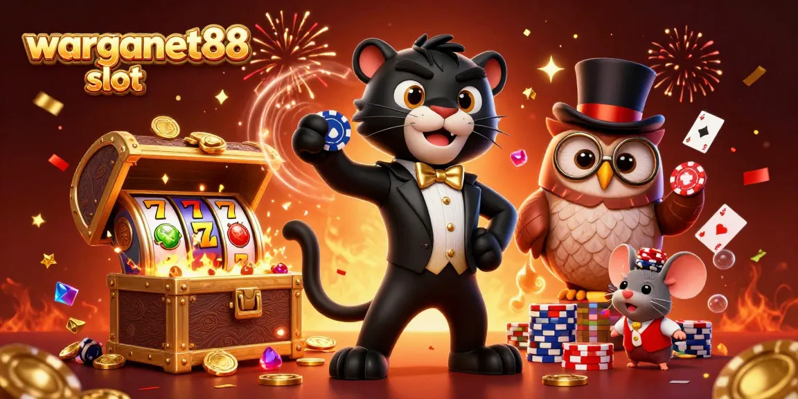 Engage with the warganet88 slot game featuring stylish characters in a vibrant casino scene.