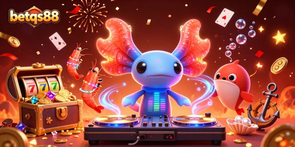 Spin to win with betqs88 in an underwater casino world filled with vibrant characters and treasures.